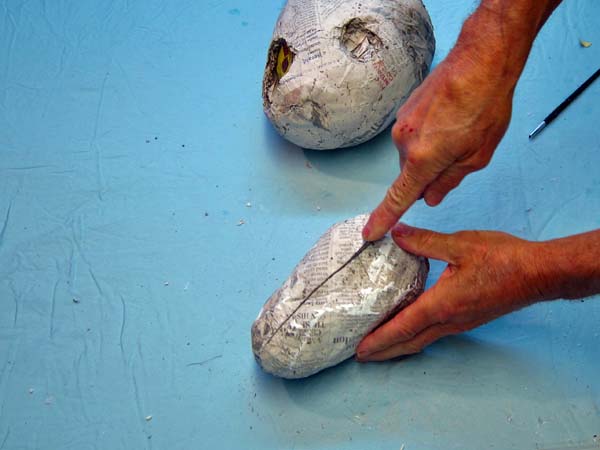 Paper Mache Dragon Build-cut open the balls