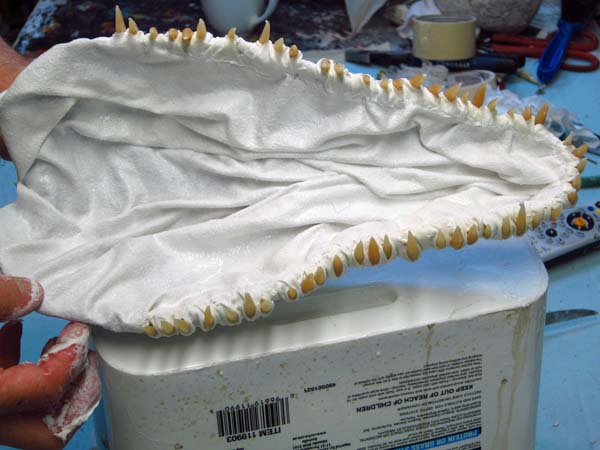 finished paper mache Drogon jaw