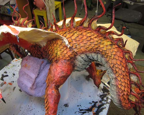 Year of the Paper Mache dragon-blackwash 2