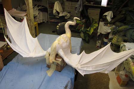 Year of the Paper Mache dragon-wings trimmed