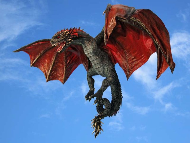 paper mache Drogon from Game of Thrones