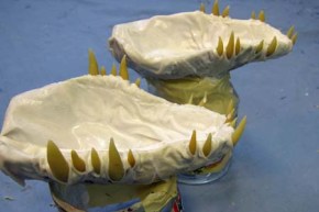 Year of the Paper Mache dragon-cloth mache jaws