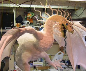 Year of the Paper Mache dragon-finish cloth mache