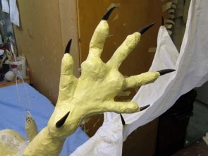 Year of the Paper Mache dragon-details on feet