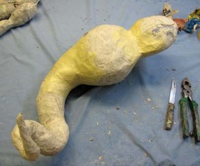 Year of the Paper Mache dragon-body taped