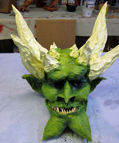 paper mache mask-finish paint