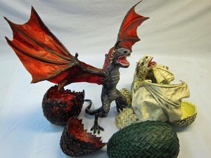 Paper Mache dragon babies