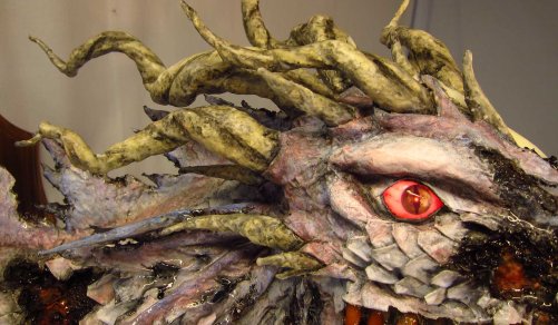 Zombie Paper Mache Dragon- close up