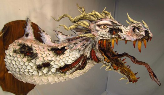 Zombie Paper Mache Dragon- less rotten side