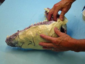 Paper Mache Drogon-finished jaw