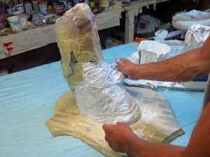 Paper Mache Drogon-add cloth