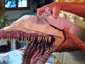 paper mache drogon- add to neck