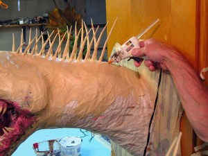 40 paper mache drogon- add spines