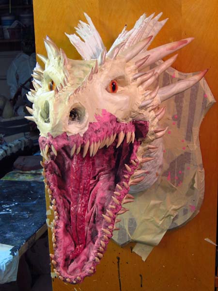 paper mache drogon front view
