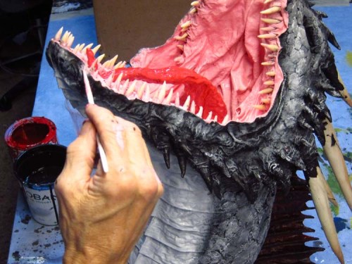 Paper Mache Drogon Tropy- paint mouth