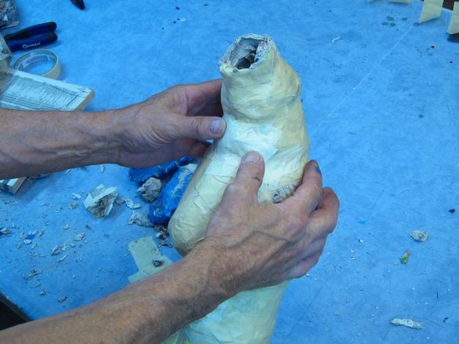 paper mache dragonfly- add neck