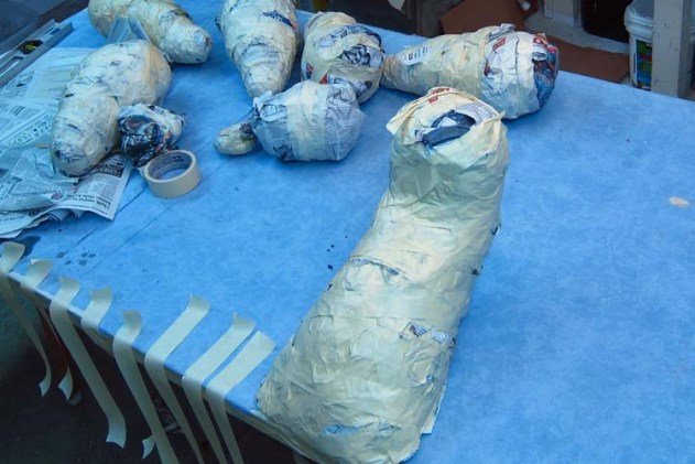 Paper Mache Tiamat Dragons