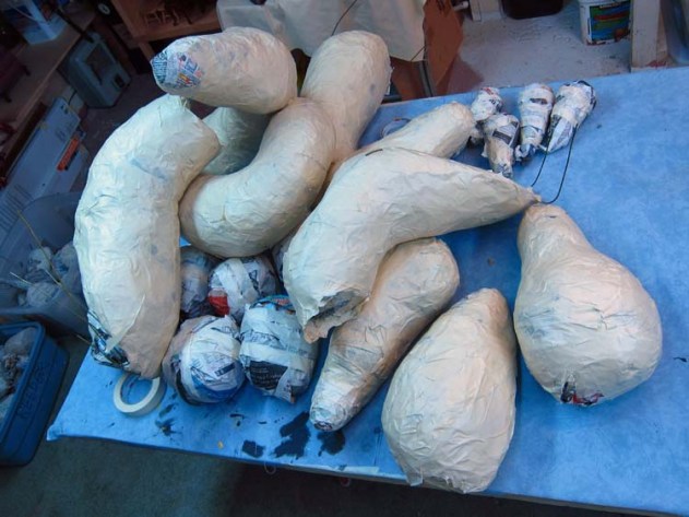 Paper Mache Tiamat Dragons