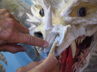 Paper Mache Tiamat dragon -red dragon nose