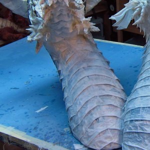 Paper Mache Tiamat dragon -black dragon breast plates