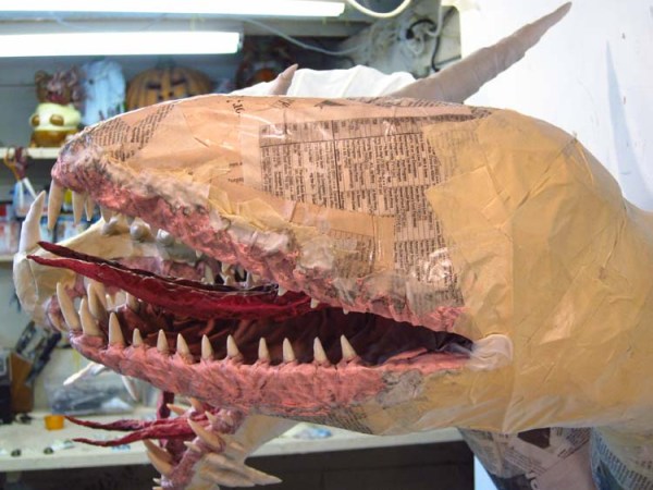 Paper Mache Tiamat dragon -white