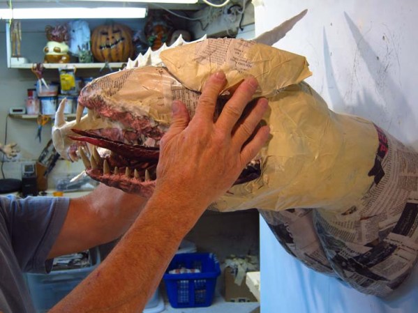 Paper Mache Tiamat dragon -white build face