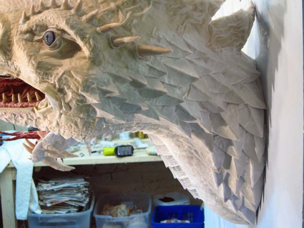 Paper Mache Tiamat Dragon - White Dragon Scales