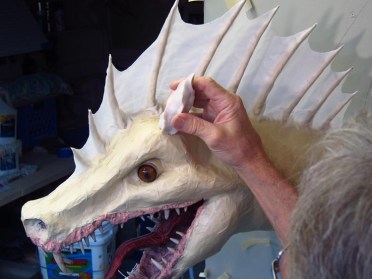 Paper Mache Tiamat - Green horns start
