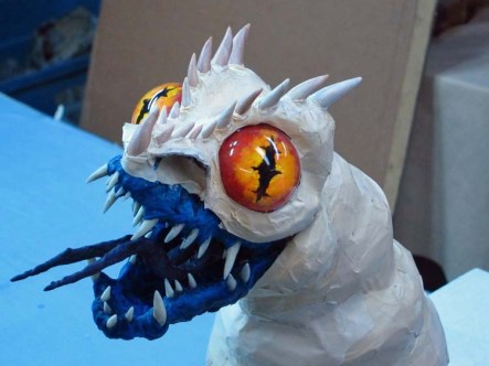 paper mache dragonfly - first face