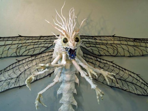 paper mache dragonfly finished