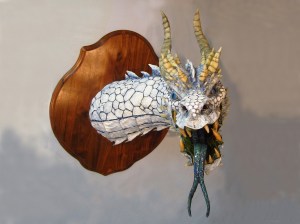 White Paper Mache Dragon 2