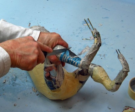 bend paper mache legs