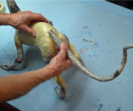 add paper mache tail