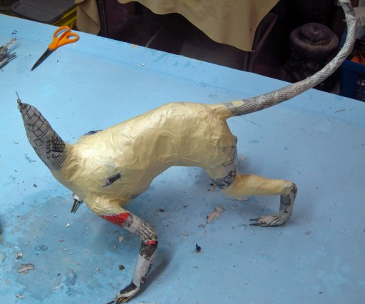 paper mache cat so far