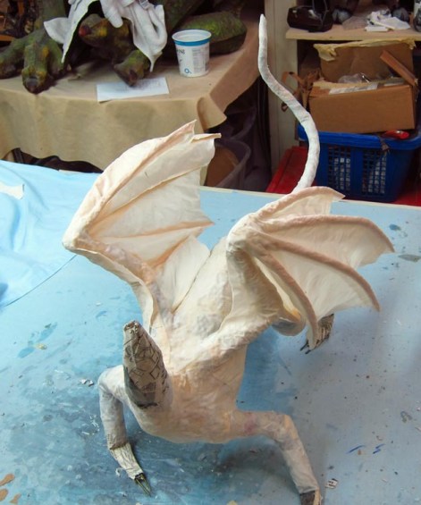  paper mache cat dragon 29+