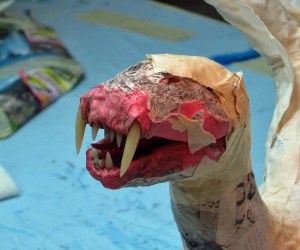 paper mache cat dragon -adjust forehead