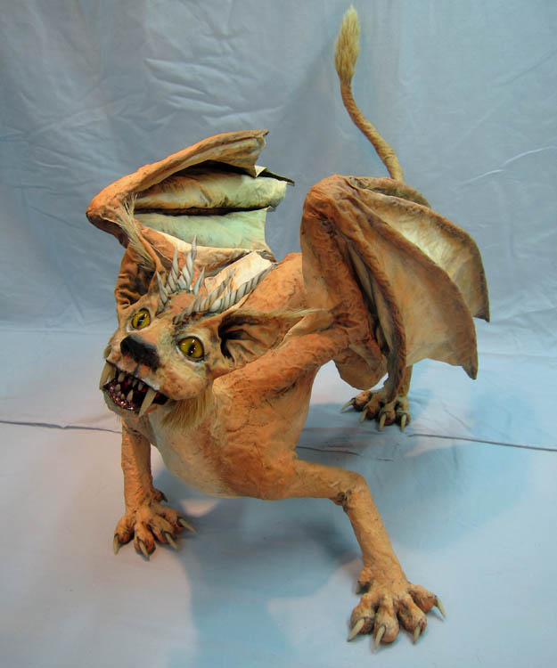 paper mache cat dragon -Nice -small