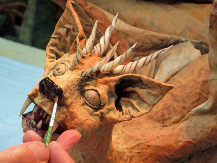 paper mache cat paint nose -small