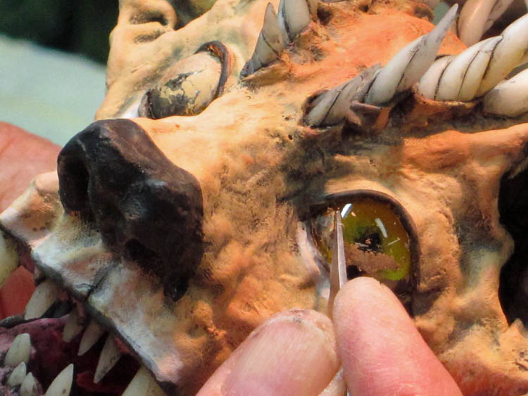 paper mache cat scrape eyes two-small