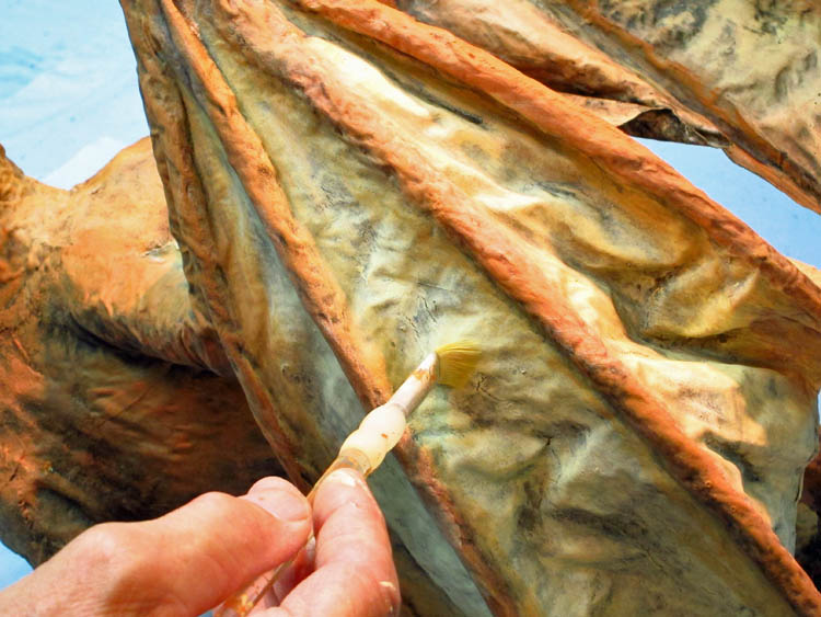 paper mache cat -touch up -small