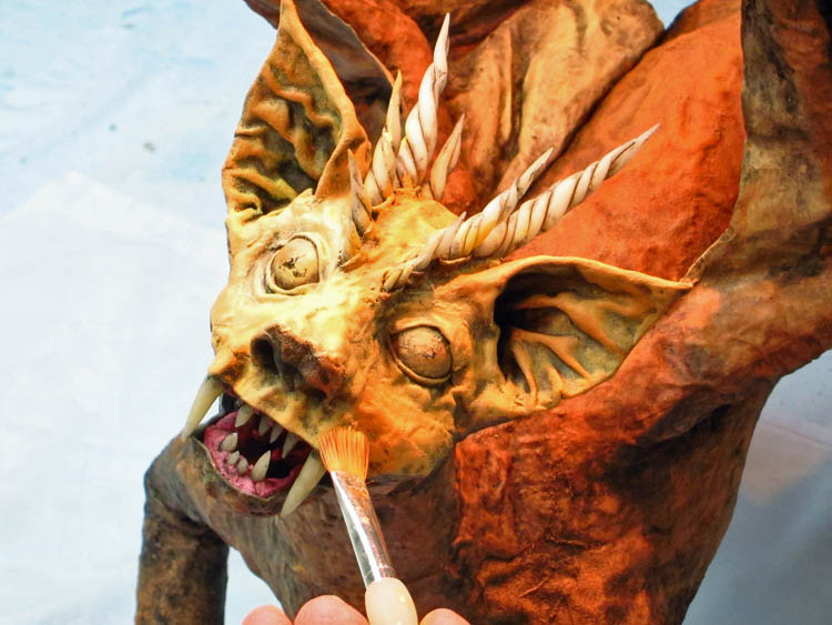 paper mache cat touch up2- small