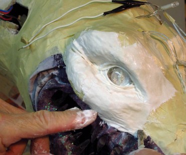cloth mache around the eyes