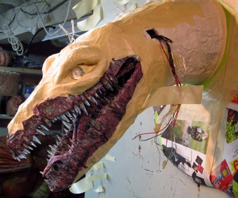 mounted paper mache head