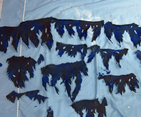 Paper mache Ice dragon -frills for under neck