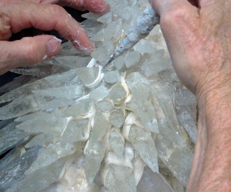 Cloth mache around horns