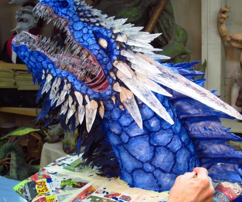 Paper Mache Ice dragon- add white