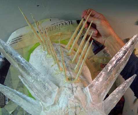 Paper mache Ice dragon -add spikes